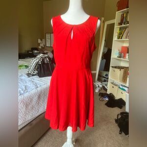 Express Red Fit And Flare Keyhole Sleeveless Women's Dress Size 8